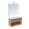 Cosmic Bbest Conjunto Mueble De Baño Completo 1 Cajón Y 1 Hueco Color Nogal Natural 80 Cm