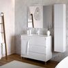 Cosmic Bbest Conjunto Mueble De Baño Completo 3 Cajones Color Blanco Brillo 100 Cm