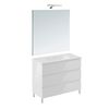 Cosmic Bbest Conjunto Mueble De Baño Completo 3 Cajones Color Blanco Brillo 100 Cm