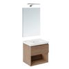 Cosmic Bbest Conjunto Mueble De Baño Completo Teckstone 1 Cajón Y 1 Hueco Color Nogal