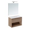 Cosmic Bbest Conjunto Mueble De Baño Completo Teckstone 1 Cajón Y 1 Hueco Color Nogal