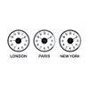 Balvi - World Clock Reloj De Pared. Incluye Tres Relojes Y Tres Vinilos.