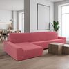 Funda Súper Elástica Para Sofá Chaise Longue Izquierda Brazo Largo Niagara De 210-320 Cm Color Fuxia Claro