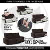 Funda De Tejido Súper Elástico Para Sillón Relax Pies Juntos Niagara 3 Plazas Con 2 Reposapies 200 - 270 Cm Color Lino