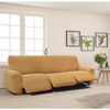 Funda De Tejido Súper Elástico Para Sillón Relax Pies Juntos Niagara 3 Plazas Con 3 Reposapies 210 - 290 Cm Color Amarillo