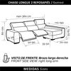 Funda De Sofá Chaise Longue Súper Elástica Niagara Relax Derecha Relax 2 Pies Color Lino