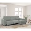 Funda De Sofá Chaise Longue Súper Elástica Niagara Relax Derecha Relax 2 Pies Color Gris Claro