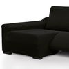 Funda De Sofá Chaise Longue Súper Elástica Niagara Relax Izquierda Relax 2 Pies Color Negro