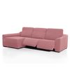 Funda De Sofá Chaise Longue Súper Elástica Niagara Relax Izquierda Relax 2 Pies Color Rosa Pastel