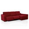 Funda De Sofá Chaise Longue Derecha Con Pies Relax Niagaratejido Jacquard Elástico De 240 A 360 Cm. Color Rojo