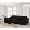 Funda De Sofá Chaise Longue Izquierda Con Pies Relax Niagaratejido Jacquard Elástico De 240 A 360 Cm. Color Negro