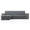 Protector Cubresofa Sofa Chaise Longue Izquierda Dover 240 Cm Tacto Algodón.color Gris Oscuro