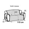 Protector Funda Sofa Cubresofa Dover Jacquard Tacto Algodón.color Natural.  2 Plazas