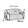 Protector Funda Sofa Cubresofa Dover Jacquard Tacto Algodón.color Gris Oscuro.  4 Plazas