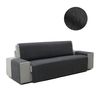 Protector Funda Sofa Cubresofa Doha Jacquard Tacto Algodón.color Gris Oscuro. 3 Plazas