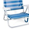 Silla De Playa Ariel Reclinable/plegable Estampado A Rayas Azul/blanco 108x60x78 Cm