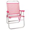 Silla De Playa Zig-zag Plegable Con Asa De Transporte Rosa 90x56x51 Cm