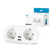 Garza ® Smarthome - Enchufe Inteligente Con 2 Tomas Y 2 Puertos Usb. Compatible Con Amazon Alexa Y Google Home