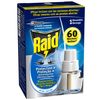 Raid ® Recambios Eléctrico Líquido Protección+ 60 Noches, Pack De 3 Uds - Cargador Para Aparato Anti Mosquitos Comunes Y Tigre Con Difusor Regulable.