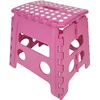 Taburete Plegable De Pvc - Rosa Lunares (alto. 32 Cm X Largo. 29 Cm)