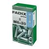 Caja S 8 Unid. Tornillo Metrica Cab Hex+tuerca Cinc M 6x20mm Fadix