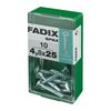 Caja S 10 Unid. Tornillo Rosca Chapa Cp Autot. Cinc 4,8x25mm Fadix