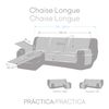 Funda Cubre Chaisse Longue Modelo Mid 3 Derecha Gris