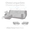 Funda Cubre Chaisse Longue Extra Modelo Mid 3 Derecha Gris