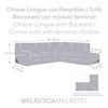 Funda Chaise Longue Con Resplado Derecho Premium Roc Crudo