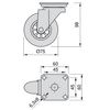 Emuca Lote De 4 Ruedas Slip Transparentes Con Placa De Montaje, Diámetro 75mm, Acero Y Plástico