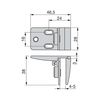 Emuca Juego De Bisagras Para Puerta Cristal, Central, 4-5mm Espesor, Zamak, Cromado Brillo