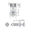 Emuca Lote De 20 Enganches Y Pernos Para La Fijación Estantes, Enganches Diámetro 20mm, 12.5mm, Pernos Diámetro 6mm, 11mm, Zamak Y Acero, Niquelado