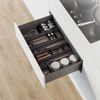 Emuca Organizador Orderbox Para Cajón, 100x470mm, Acero Y Madera, Gris Antracita