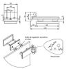 Emuca  Bisagra Para Puerta De Cristal Con Embellecedor, Bisagra Horizontal Con Pala De 40mm, Para Puerta De 8-12mm, Aluminio Y Acero, Gris Metalizado