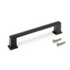 Emuca Lote De 5 Tiradores Para Mueble Tanger, L147.5mm, Intereje 128mm, Zamak, Pintado Negro