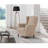 Funda De Sillon Orejero Elástica Adaptable Orion, 1 Plaza - 70 - 110 Cm.  Beige Estoralis