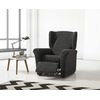 Funda De Sillon Relax Elástica Adaptable Letras, 1 Plaza - 70 - 110 Cm.  Negro Estoralis