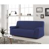 Funda De Sofa Elástica Adaptable Berta, 3 Plazas - 180 - 200 Cm.  Azul Estoralis