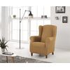 Funda De Sillon Orejero Elástica Adaptable Berta, 1 Plaza - 70 - 110 Cm.  Beige Estoralis