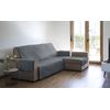 Funda Chaiselongue Acolchada Reversible 240 Brazo Derecha Ava Gris Estoralis