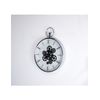 Reloj Plateado Esfera Blanca Ruedas Negras 40cm Jolie