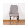 Silla 47*90*48 Capitone Lateral Curvo Tela Gris Patas Negras