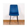 Silla 46*88*54 Terciopelo Azul Rombos Pequeños Patas Metal Negras