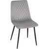 Silla 46*88*54 Terciopelo Gris Rombos Pequeños