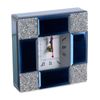 Reloj Cristal 15*15 Azul Esquinas Brillo Plateado Alina