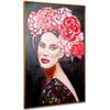 Cuadro 80*120*3.5 Marcodorado Tipo Frida Flores Rosas Dolores