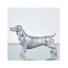 Perro Salchicha 25cm Plateado Brillante Lineas Doggy