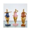 Juego De 3 Figuras 26cm Bailarinas Gordas Rosa, Azul Y Marron Piernas Doradas Farfalle