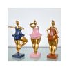 Juego De 3 Figuras 26cm Bailarinas Gordas Rosa, Azul Y Marron Piernas Doradas Farfalle