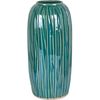 Jarron 36cm Verde Lineas Ceramica Cerdeña